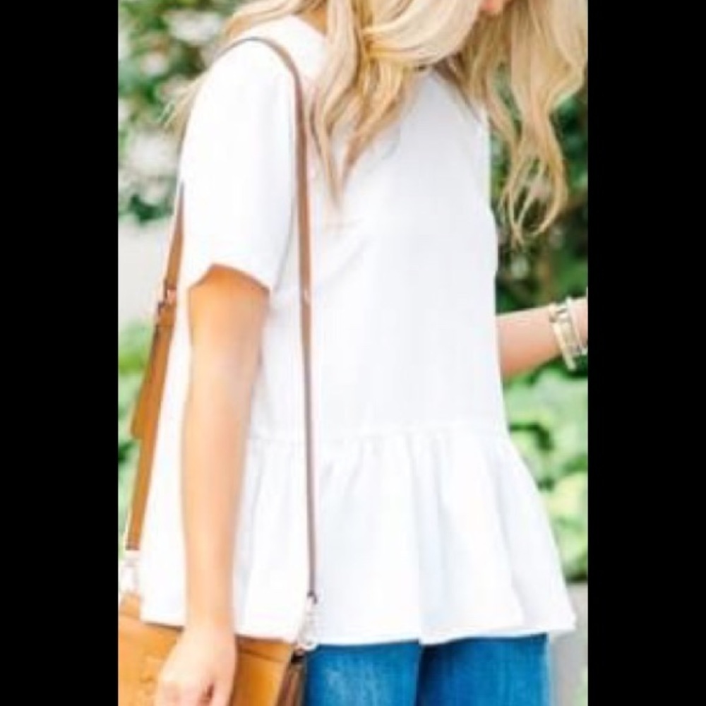 NWT Entro Ivory Peplum Top
